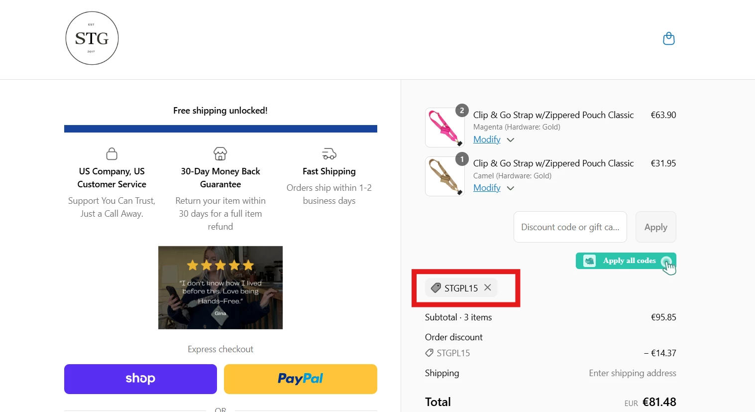 Save The Girls verified Coupon code STGPL15